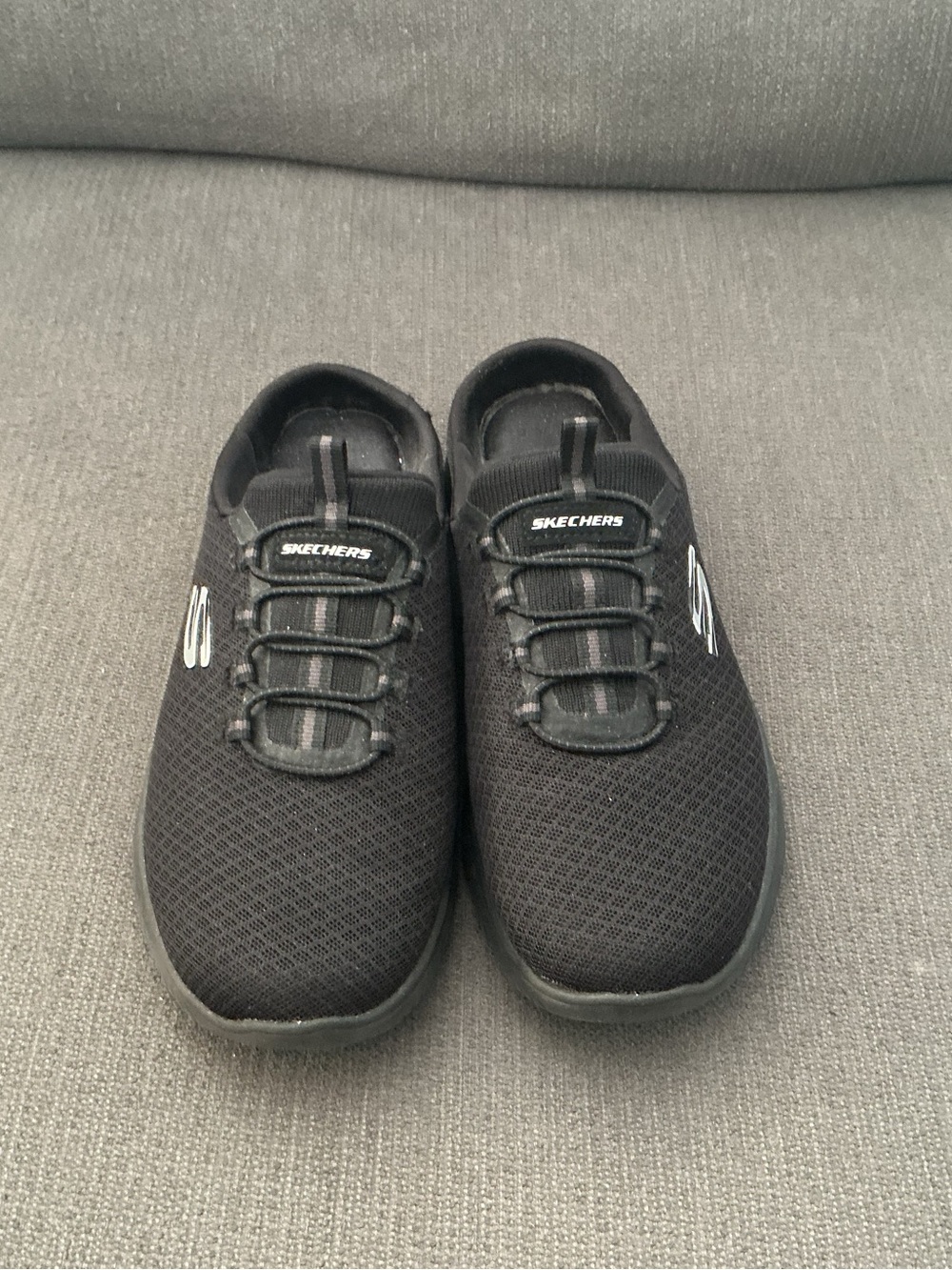 Skechers Women's Black Slip-On Mesh Clogs
